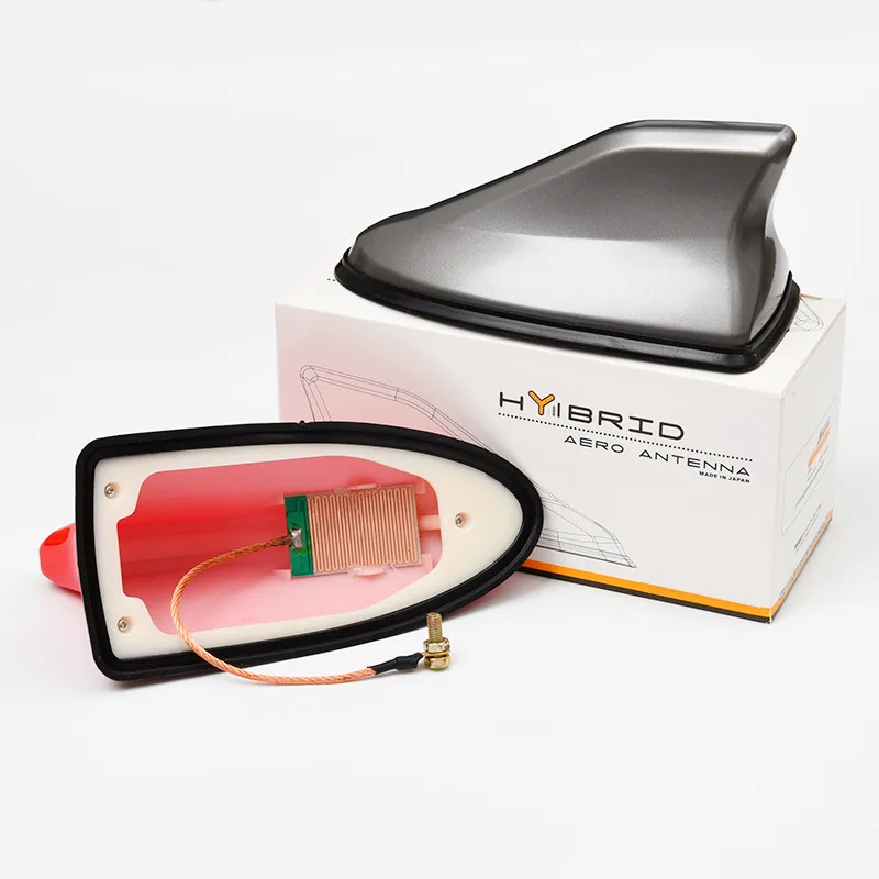 Красная автомобильная антенна «Акулий плавник» модификация хвоста второго поколения без пробивания отверстий с сигналом