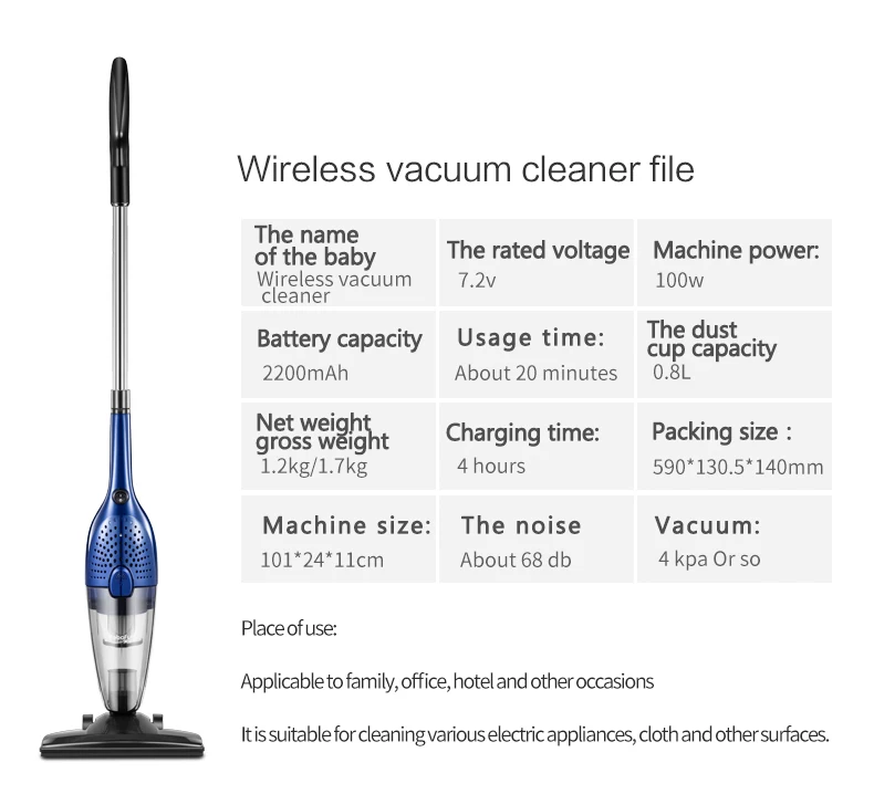 KBF108 Easy To Operate Convenient 2 In 1 Cordless Stick Mini Cyclone Vacuum Cleaner