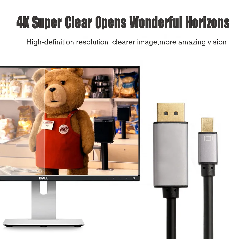Support 8K 3D Mini Displayport to Displaypaot Male Adapter DP Cable