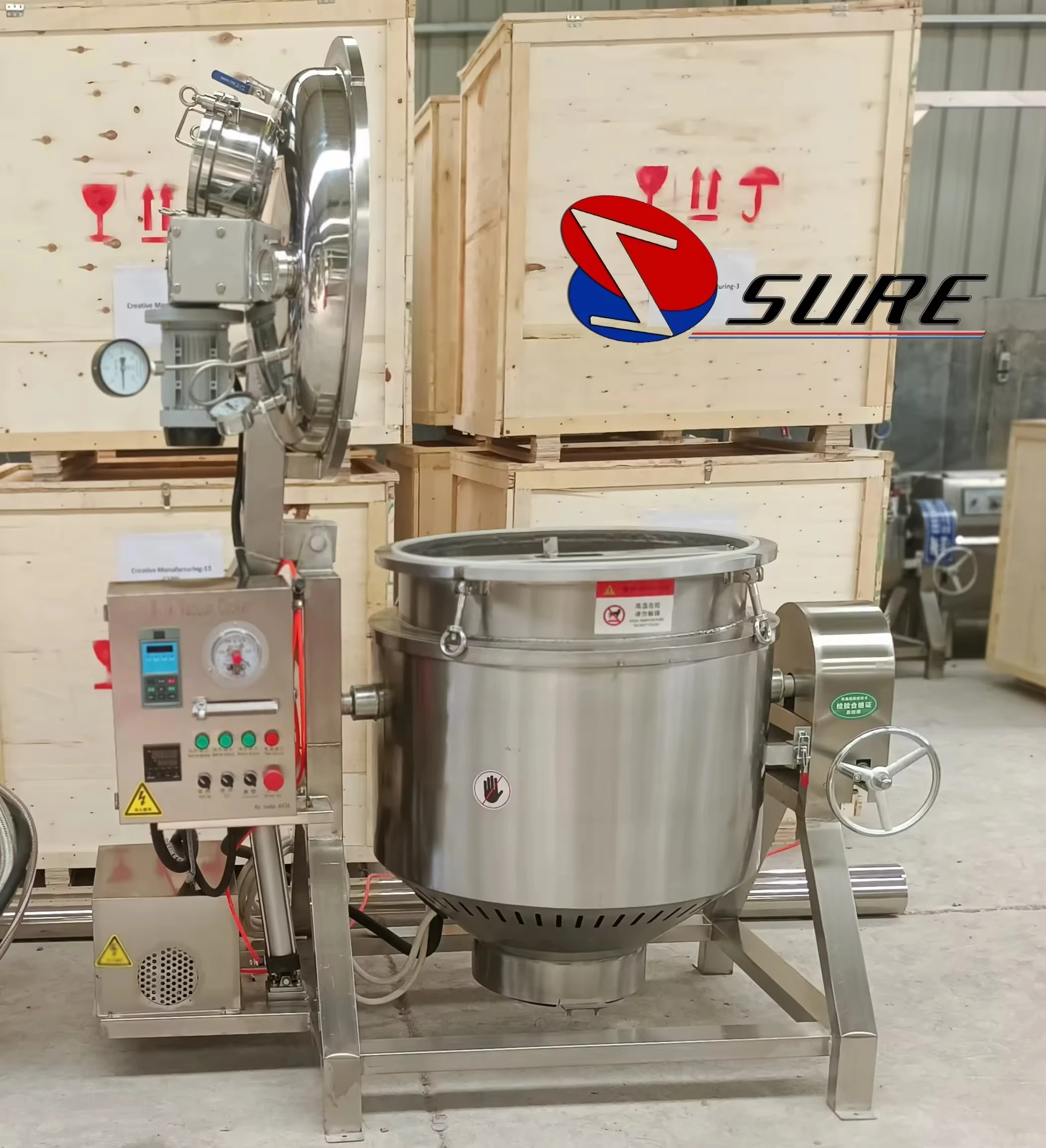 Industrial Vacuum Candy Syrup Sugar Cooking Candied Apricot Fruit Melting Dipping Tank Pot Machine