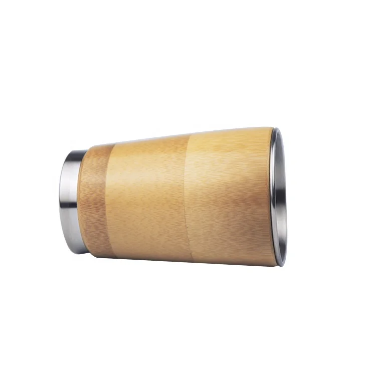 Custom Logo High-quality Thermos Bamboo 304 Stainless Steel Hot Selling Products Bamboo Cup Coffee Tumbler.