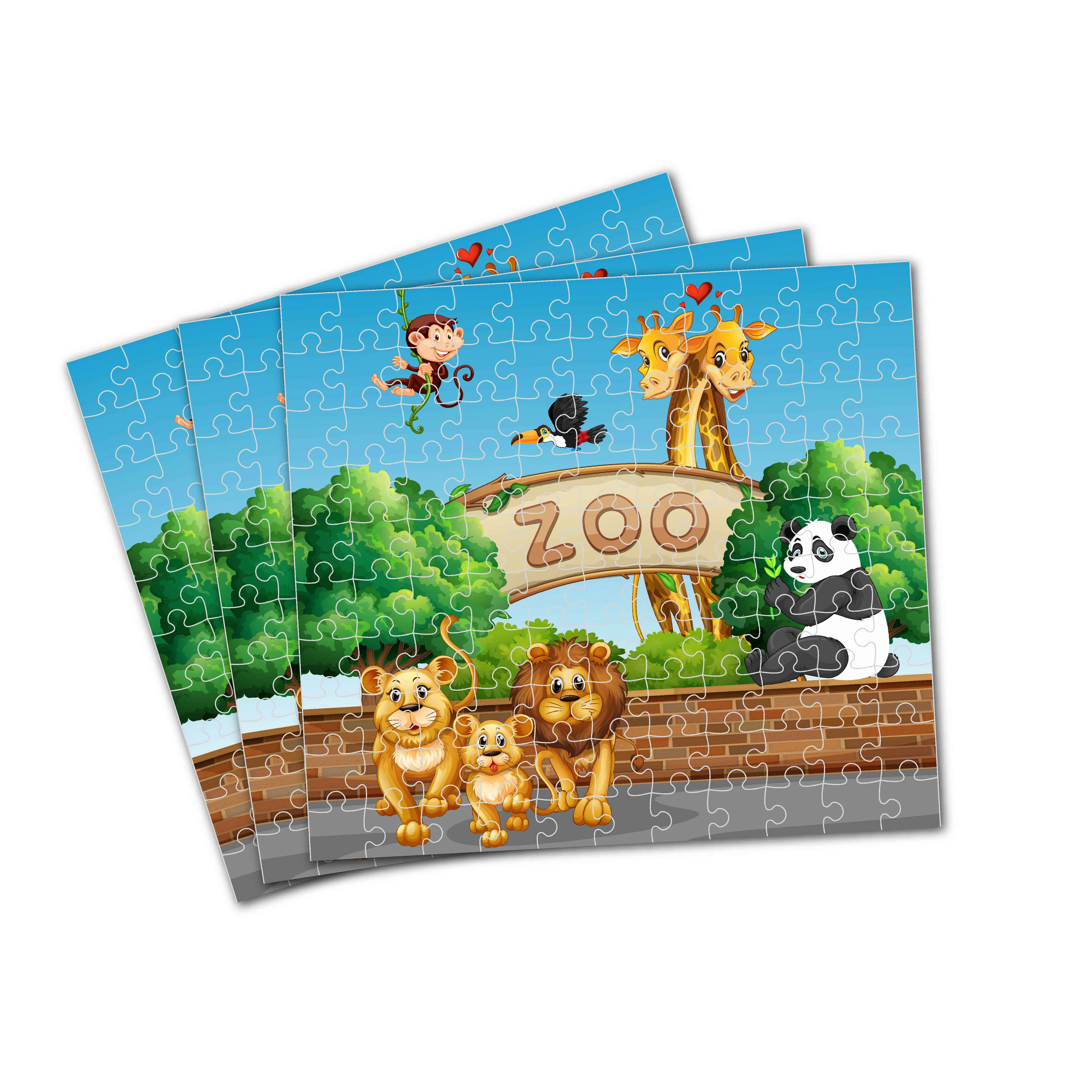 Custom Design Cartoon Educational jigsaw Puzzle Toy Game for Child Full Color Printing