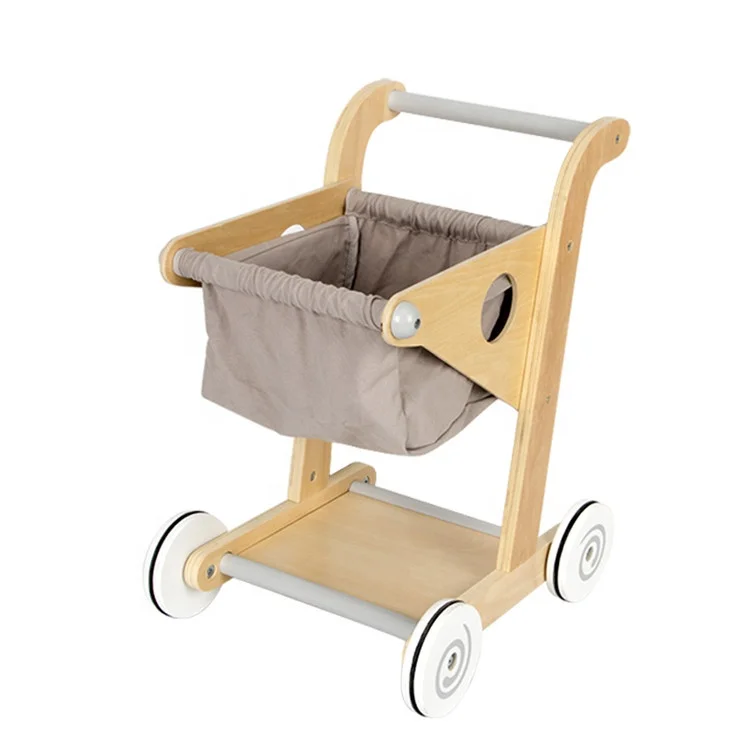 The Most Popular Educational Wooden Toys For Children Gray Cute And Interesting Shopping Cart Toys