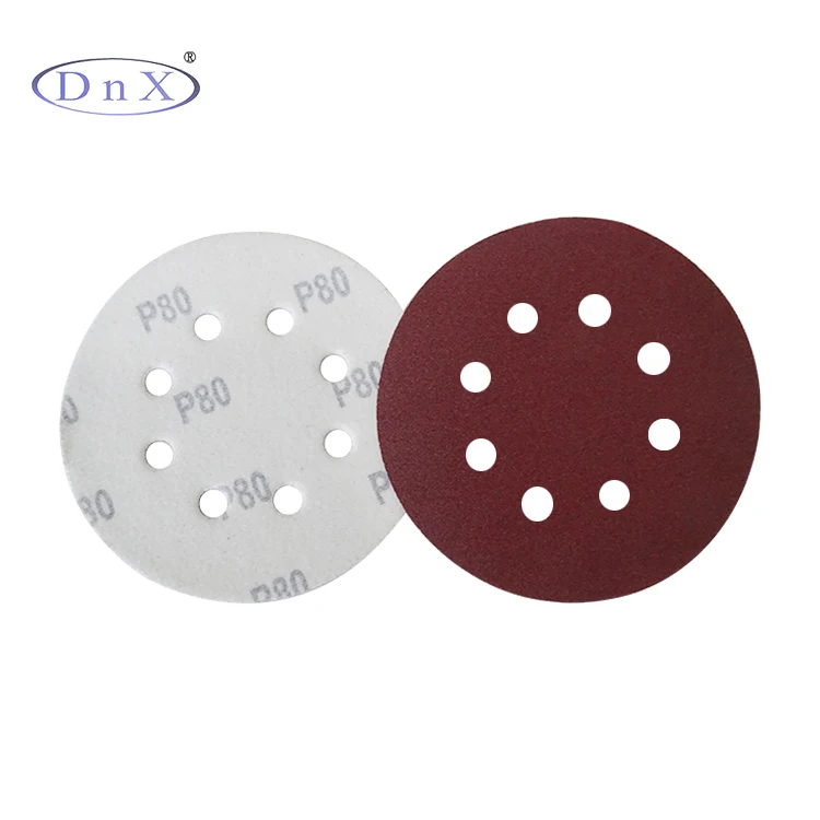 
Factory price 5 Inch 8 holes Garnet sanding discs with hook and loop for polishing wood and metal 