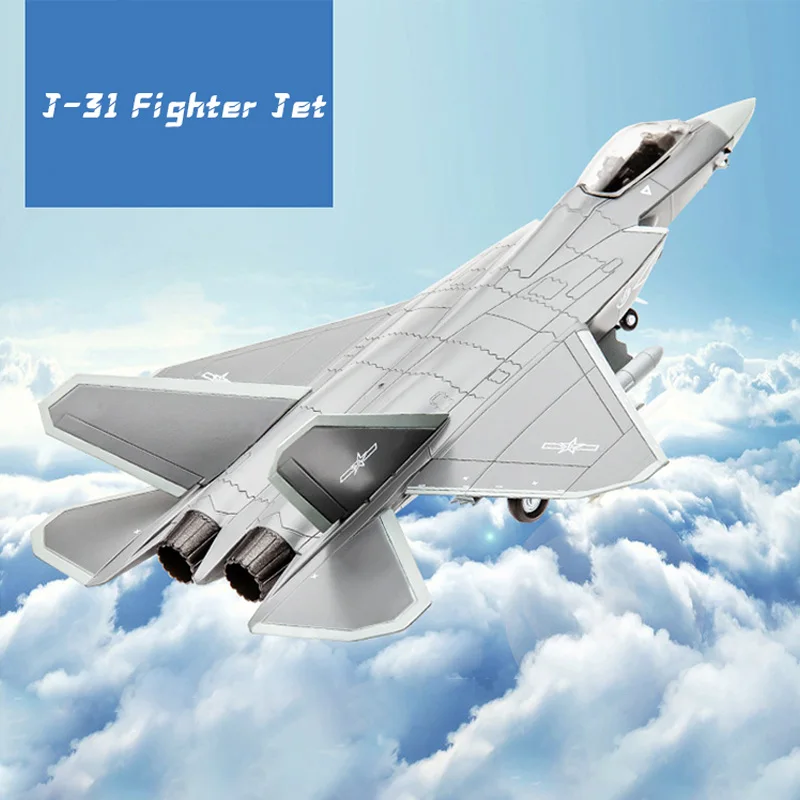 Hot Sale Fighter Diecast Model Alloy Mini Aircraft Toys 1/72 Scale J-31 fighter Jet Models