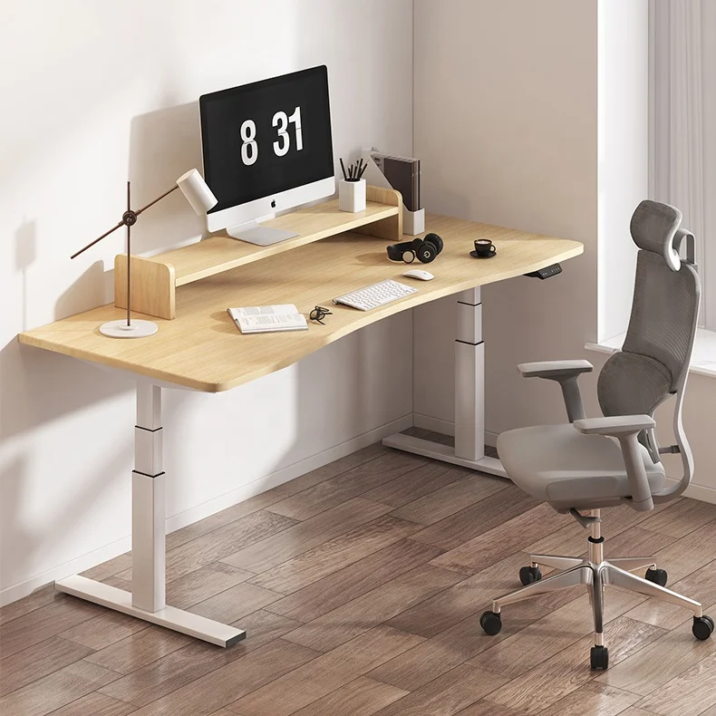 Ergonomic Office Dual Motor Electric Height Adjustable Sit To Stand Standing Desk