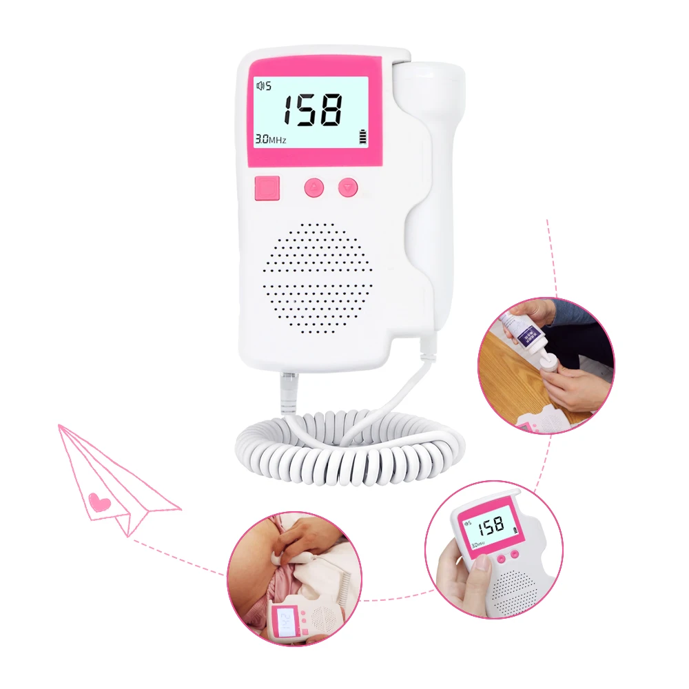 СВЕТОДИОДНЫЙ цифровой пренатальный Карманный Ультразвуковой детектор сердцебиения Цифровой фетальный допплер