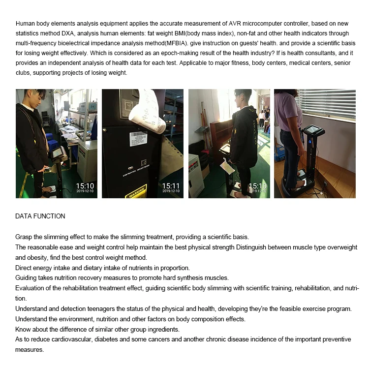 3d measure height weight bmi scale body composition analyzer quantum magnetic resonance fat health body analyzer machine price