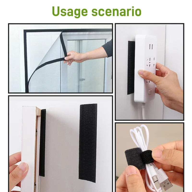 Custom 1 Inch Heat Resistant Fastening Mounting Tape With Strong Adhesive Back Nylon Velcroes Tape Roll for Office Use