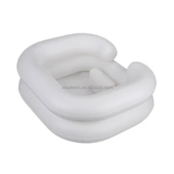 Xiaoletek Hot selling PVC air Pillow Mini Salon Hair Care Portable Shampoo pool Bowl Inflatable Hair Washing Basin Tray