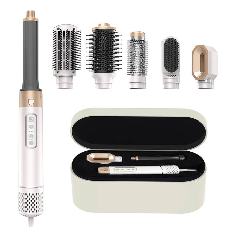 5 in 1 professional hot air brush brushless motor ionic hair brush dryer wrap style with attachment