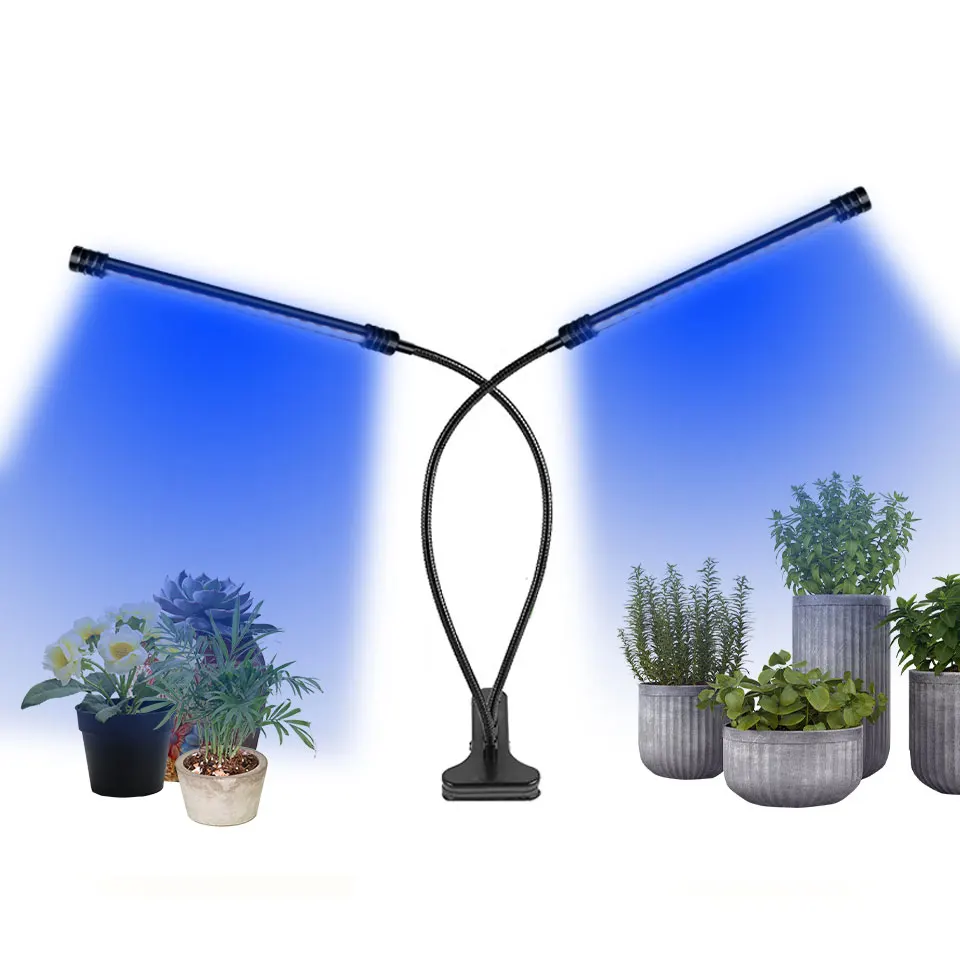 Portable Folding 2 Tube Small Desk Supplement Indoor Garden Changing Usb Best Clip Desktop Led Night Growth Plant Lamp For House