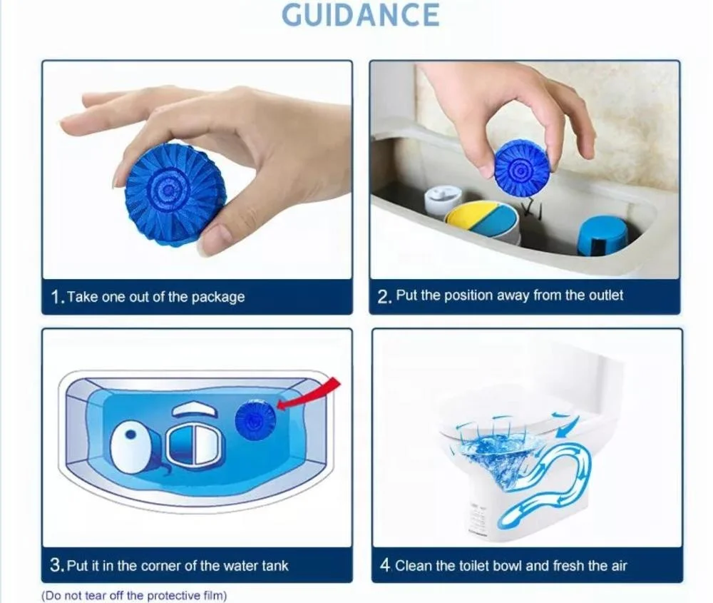 Hot selling latest popular pack design  6Pcs colored toilet bowl cleaner