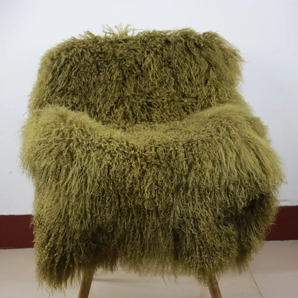 Curlyfur Grey Color  60x120cm Leather Measurement Soft Wool Natural Fur 100% Real Fiber Tibetan Sheepskin Lining Skins Plate