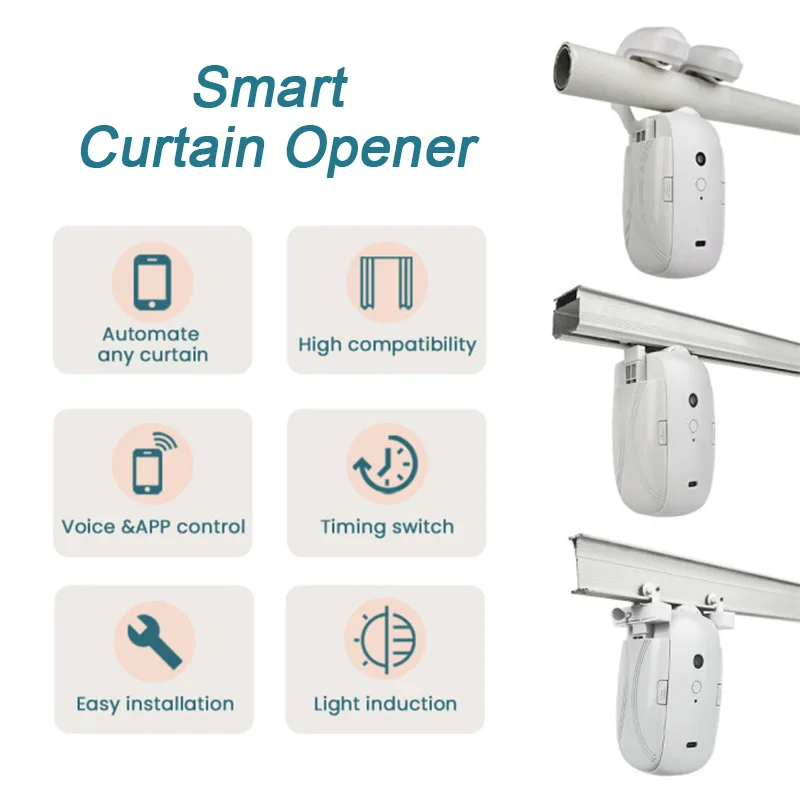 Smart Home Products Automatic Curtain Opener Tuya Wifi Curtain Hardware Smart Life Voice Control Curtain Robot