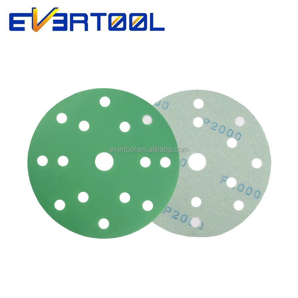 EVERTOOL Abrasives Paper Hook & Loop Green Sanding Disc Film-backed Abrasive Discs