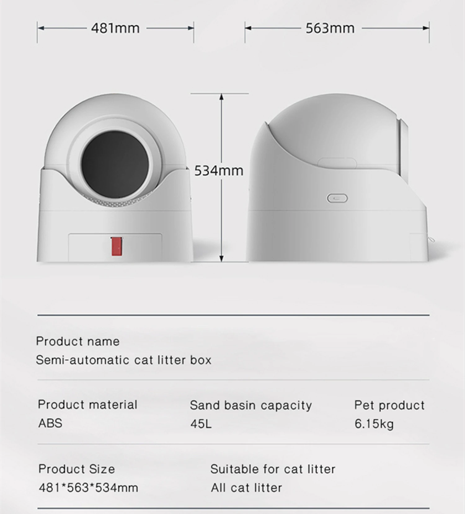 Oem private label custom logo extra large capacity open automatic smart wifi cat litter box