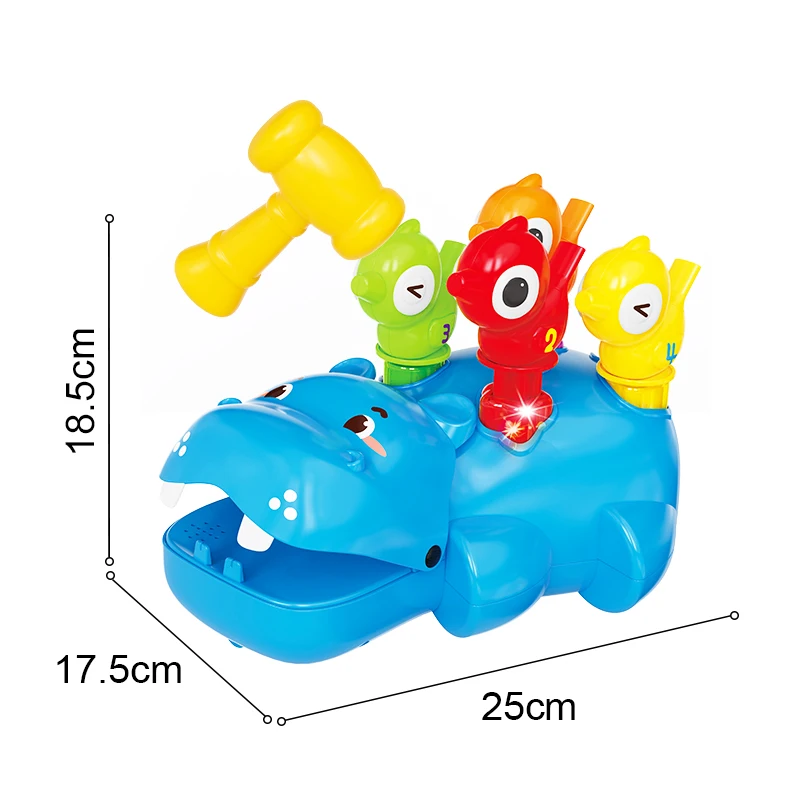 FiveStar Educational Assemble Cartoon Animal Model Kids Take Part Hippo Children Toys with Hammer and Sound