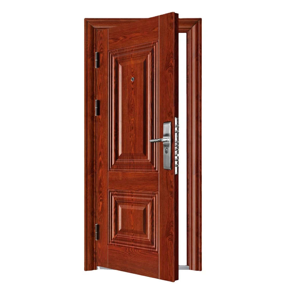Hot Sale Metal Iron Door Exterior Entry Door Inside Filling With Honeycomb Paper Security Steel Door For Sale