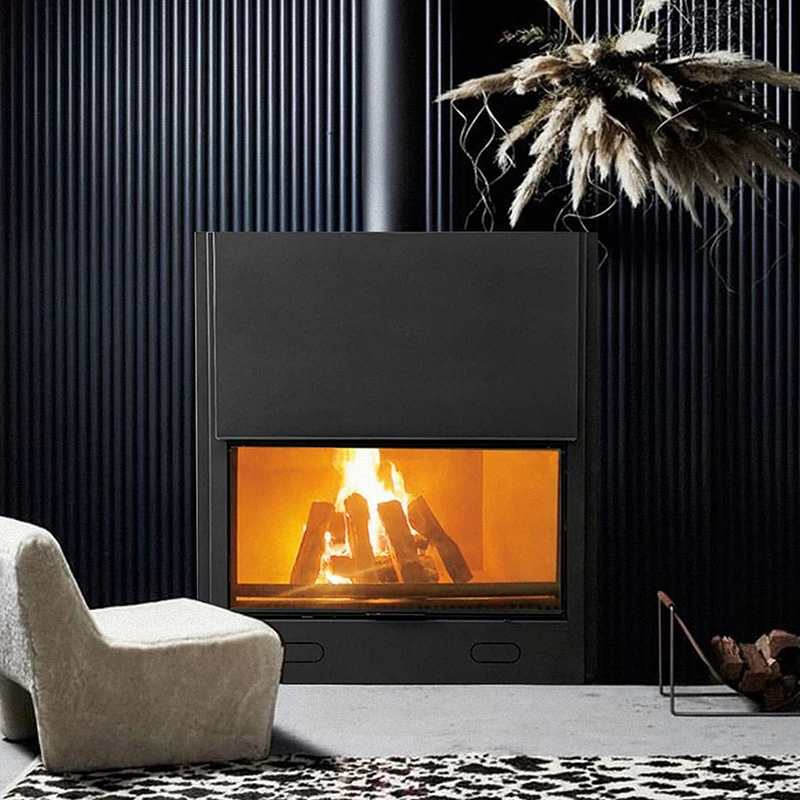 Adorefires Burning Stove Wood New for Home Black Steel Living Room Modern Freestanding Vent Free Gas Indoor Fireplace