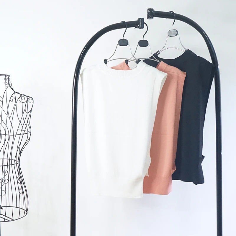 Classy Ladies Shirts V Neck Oversized Loose Knitted Crop Top Sweater Vest