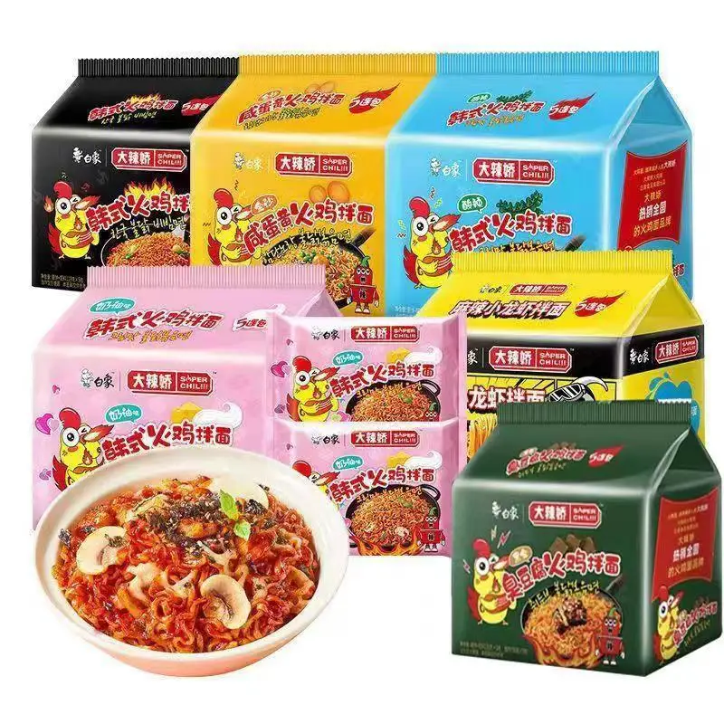 Wholesale Chinese Food BaiXiang Instant Noodle Hot Spicy Chicken Noodles Ramen Korean Style Noodle