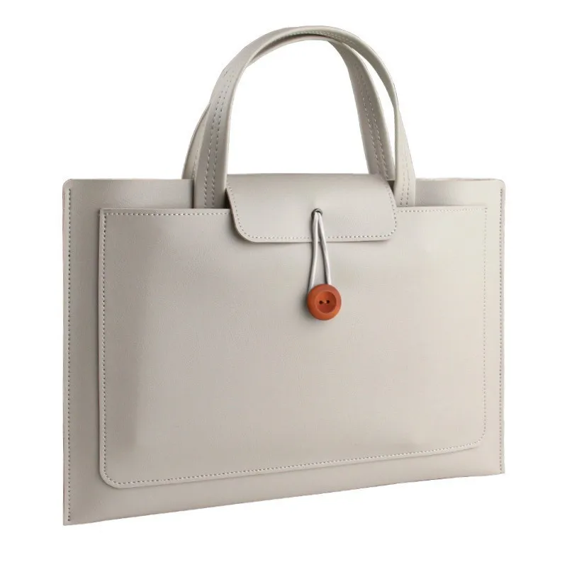 Wholesale Ultra-Light Portable PU Leather Laptop Bag Waterproof Breathable Flat Design Unisex Business Style Felt Travel PC