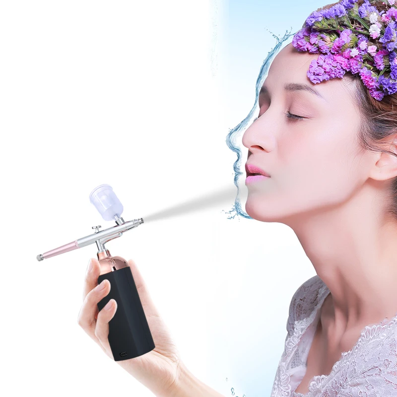 face skin care airbrush spray gun portable airbrush mist serum mini cordless air brush with mini compressor