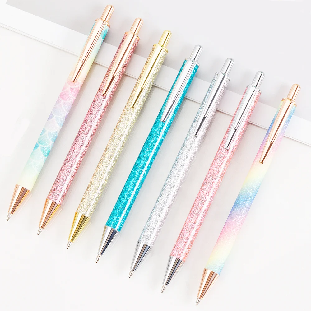 Kawaii Glitter Gift Pen Fancy Kids Stationery Luxury Metal Ballpoint Pen