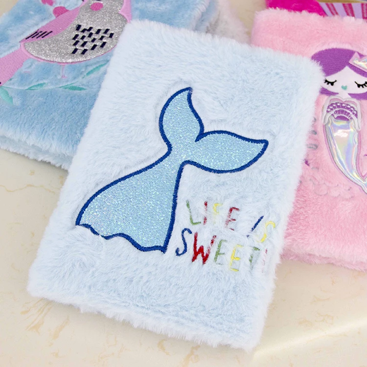 Wholesale factory custom cartoon plush decorative notebook for student