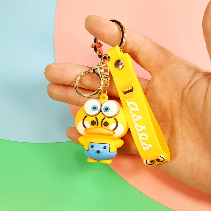 Cute 3D Silicone Doctor Pumpkin Hamburger Duck Keychain Keyring Key Chain