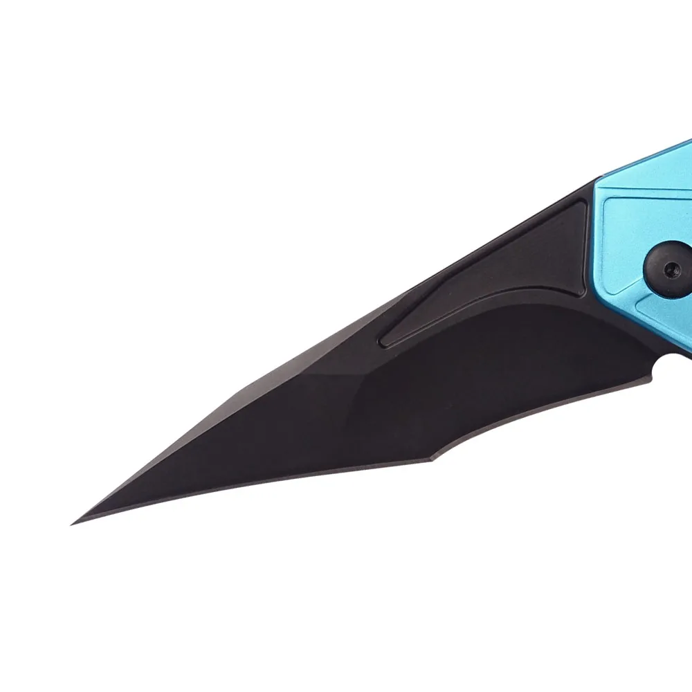 Tactical Folding Survival Knife OEM Blue Outdoor EDC Pocket Knife with Stainless Steel Blade for Camping