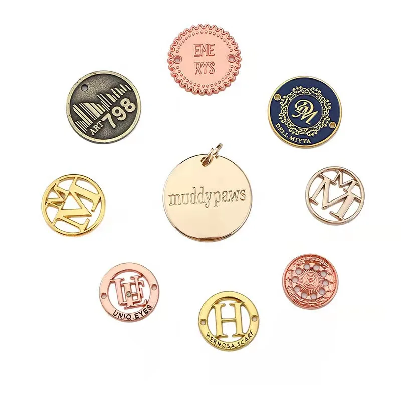 Custom Triangle Tags Gold Fashion Bag Logo Label Metallic Clothing Ultra Small Plate Engraved Metal Labels