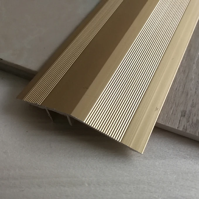 Aluminum Alloy Edging Edge Tile Strip Trims Bright Gold Surface Cant Transition Square Skirting Board