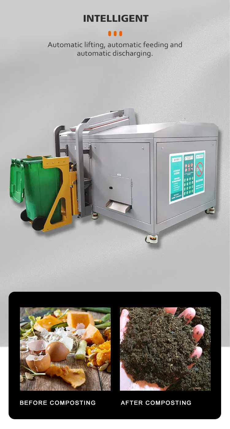 2021 OPDE High-quality Food Waste Composting Machine Proceed Ability 300kgt/day