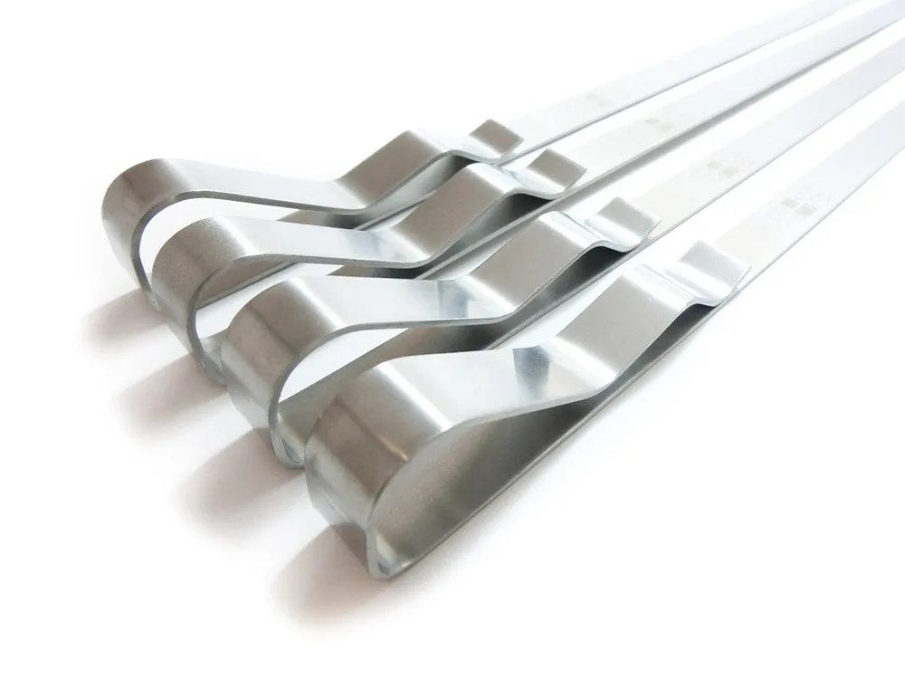 Stainless Steel Barbecue Skewers Reusable BBQ Sticks Kabob Skewers