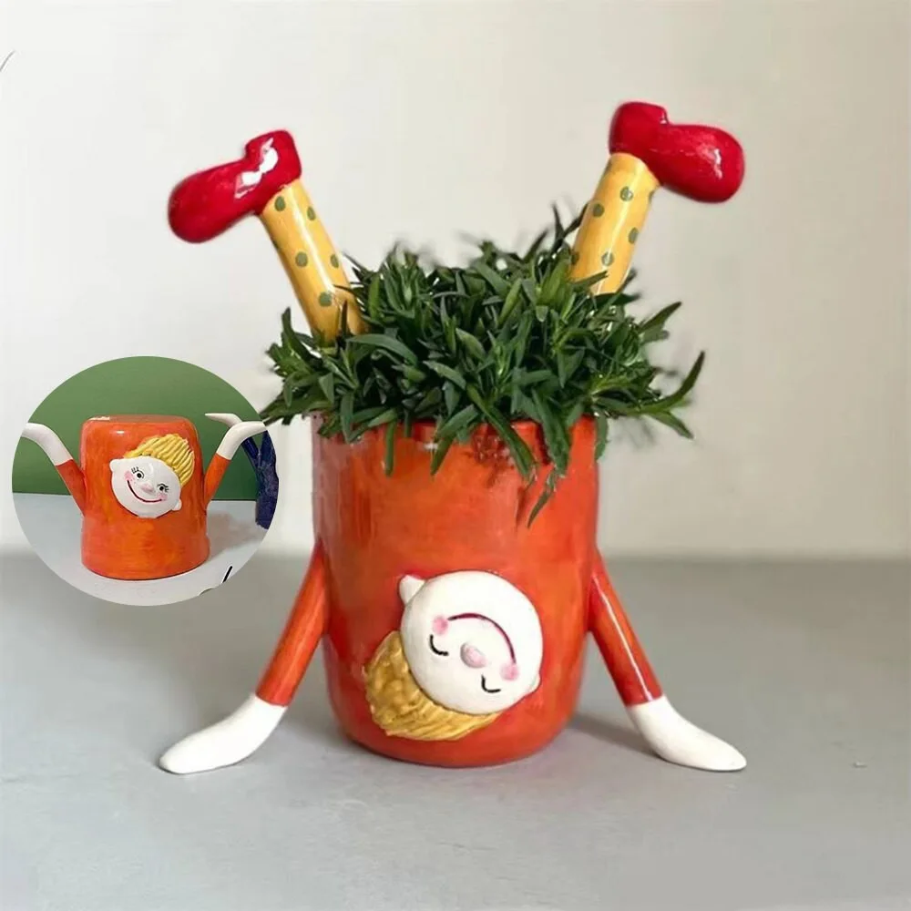 Cute Cartoon Inverted Girls Plant Pot Flowerpot Funny Planters for Indoor and Outdoor Plants
