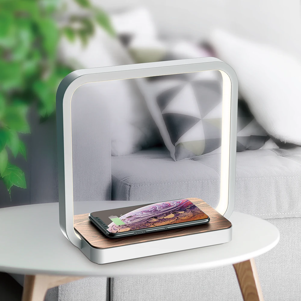 
Elegant Design A13S Bedside LED Night Lamp Touch Dimming Table Lamp With Wireless Charger 