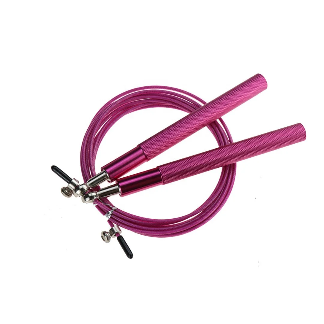 Aluminum Anti Skipping Handle 360° Swivel Ball Bearing Adjustable Steel Coated Speed Jump Rope