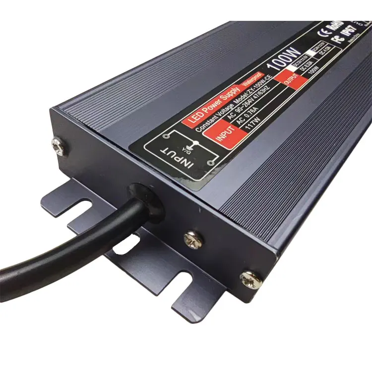 2024 Hot ultra-thin waterproof power supply IP67 200w DC12/24vAC110-220v led power supply
