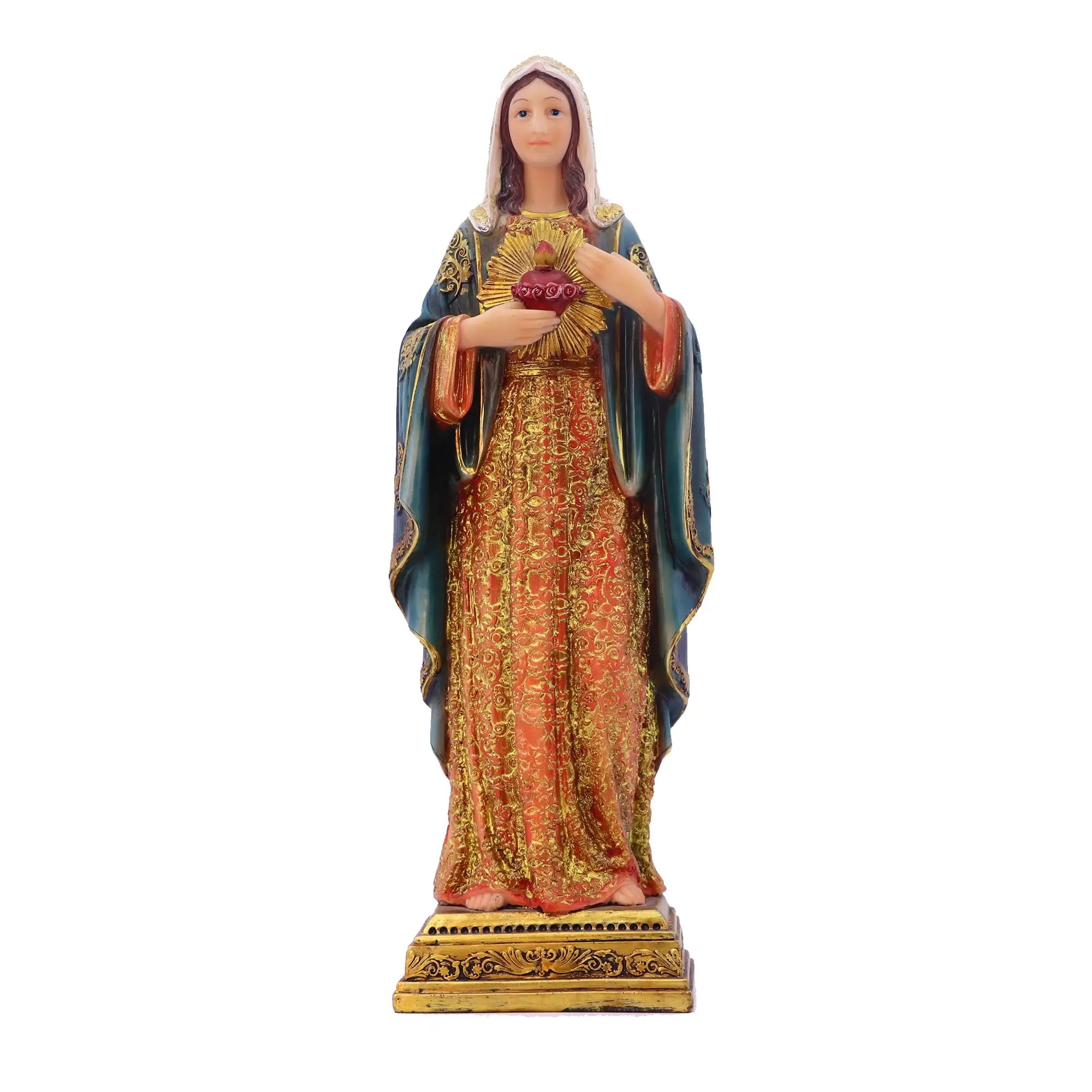 Virgin Mary Statue Sacred Heart Figure Resin Sculpture Savior Figurine Catholic Religious Gift Home Chapel Decoration