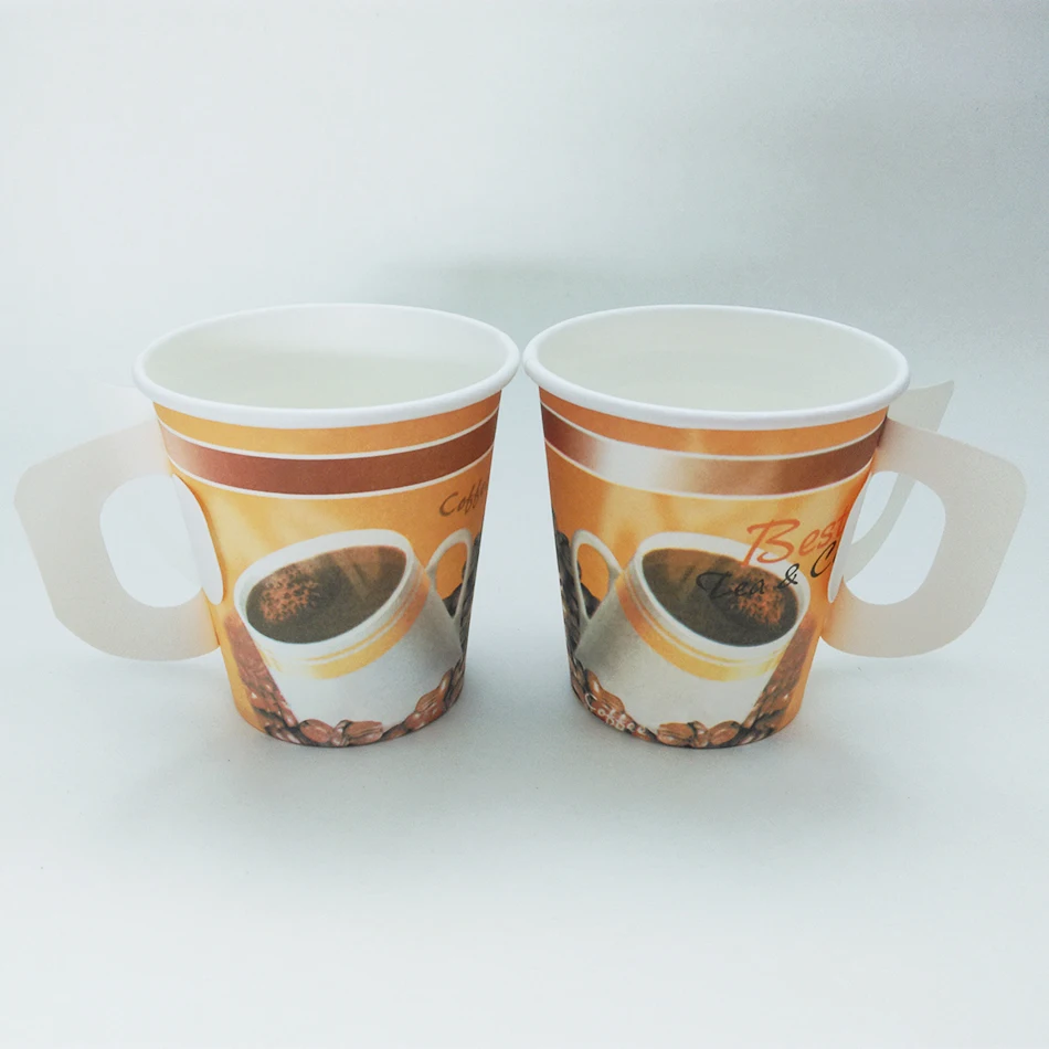 7oz8Boz8oz9oz с ручкой одноразовые чайные чашки на заказ бумажные стаканчики для печати и ручные