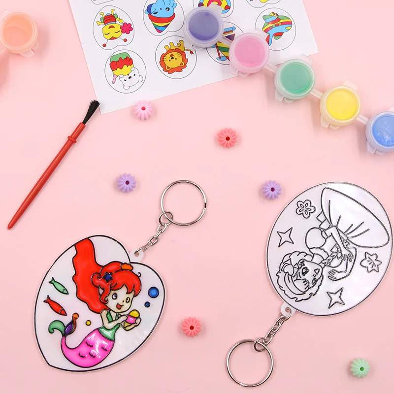 Factory Supply DIY Blank Acrylic Keychain, Popular Cartoon Character Keychains For Kids