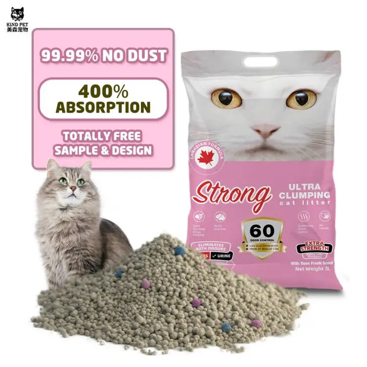 Bentonite Cat Litter Factory Wholesale Quick Clumping Cat Sand With Fragrance