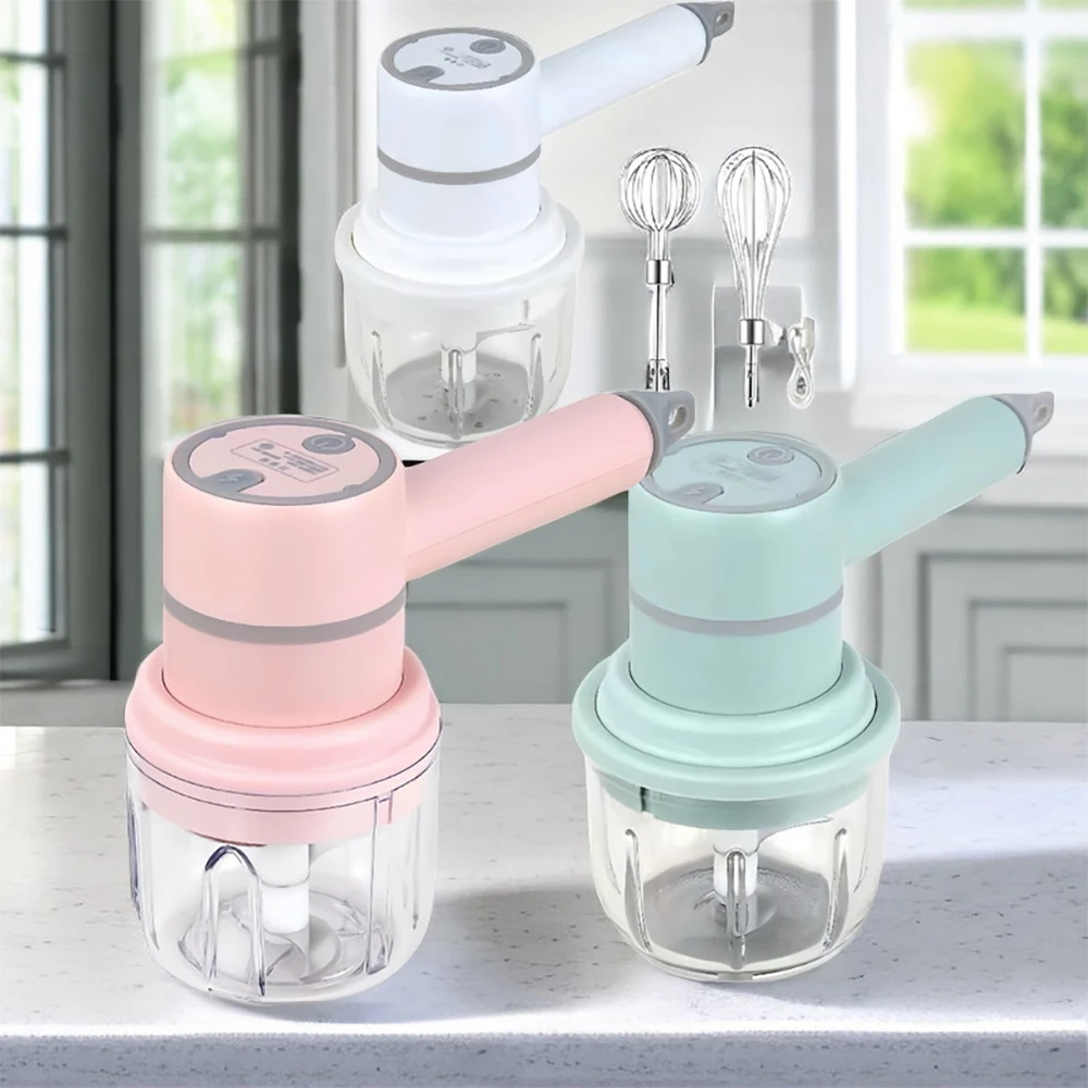 Electric 3-speed speed regulation two-in-one wireless portable manual outdoor household egg beater food mixer Blender