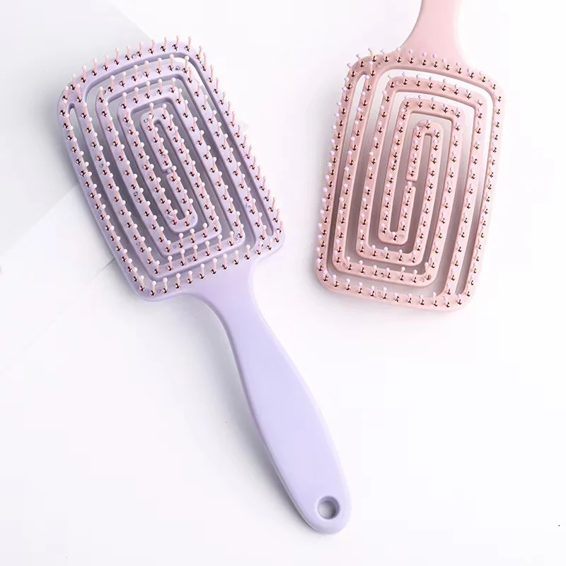 Hollow circular comb for wet and dry use convenient massage comfortable grip wide-toothed comb
