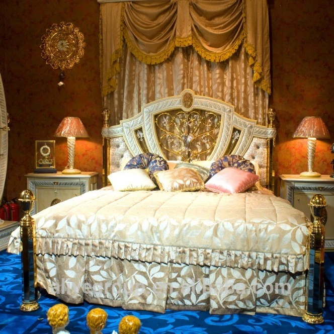  Роскошная Высококачественная резная Золотая кровать maharaja для спальни набор мебели