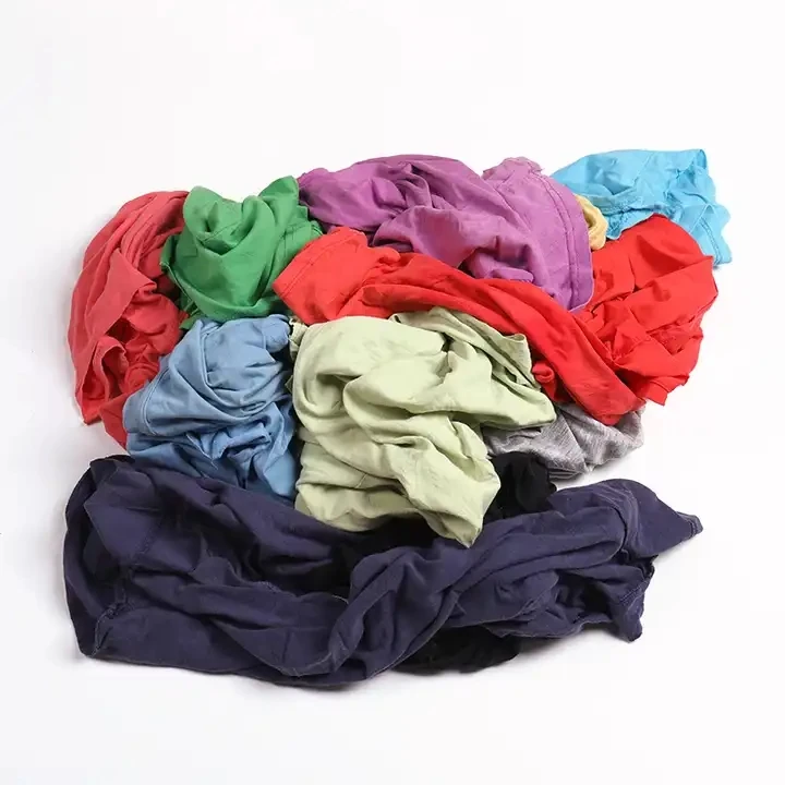 Soft Material Bleached Hosiery Rags Dark Color Mixed Printed T Shirt Rags Cotton Wiping Rags