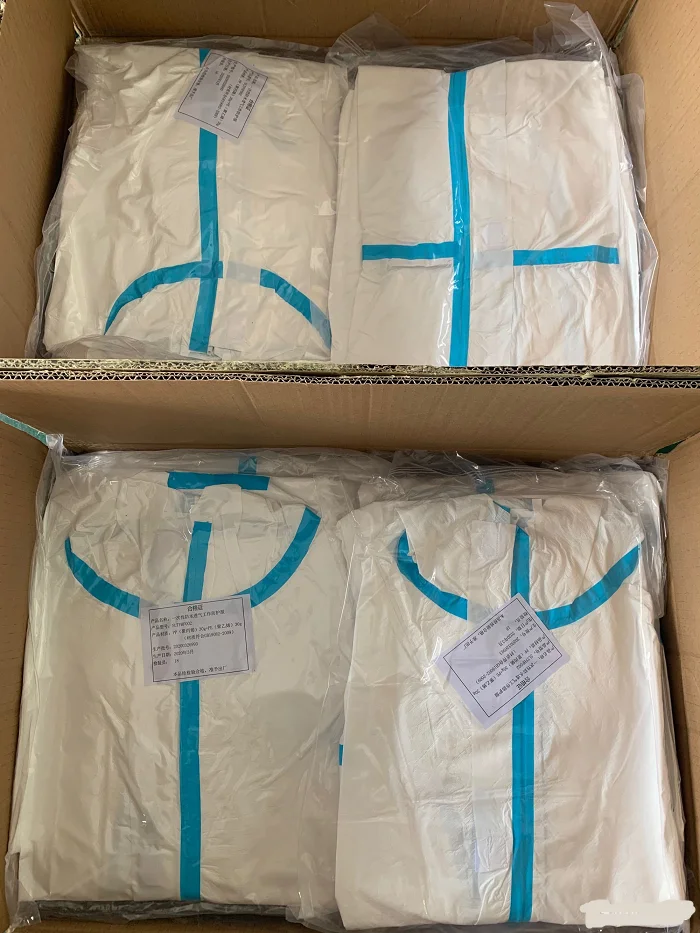 Wholesale Disposable ppe safety clothing waterproof security overalls protection suit with blue rubber