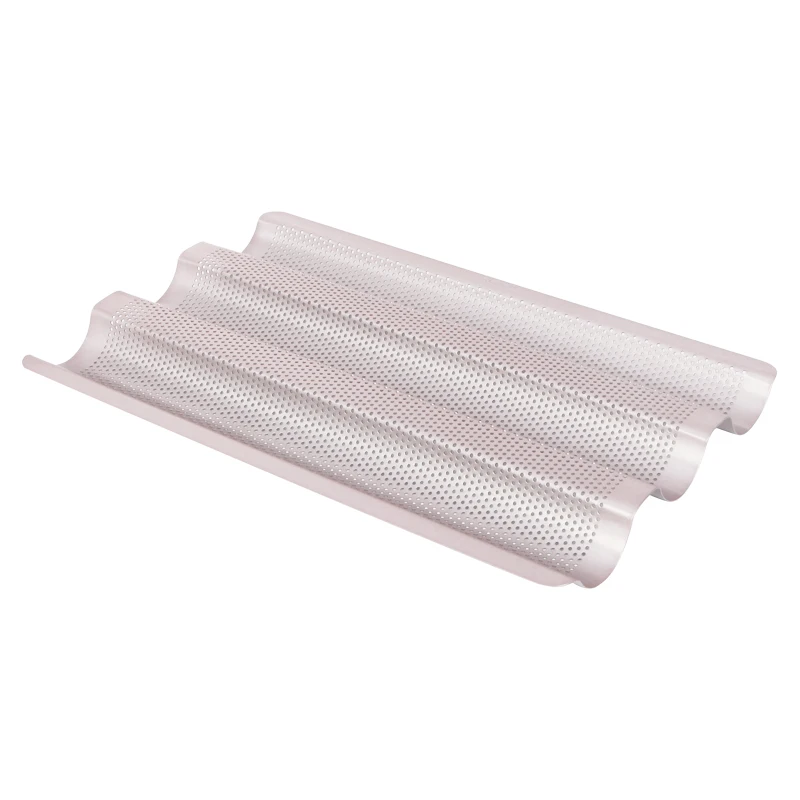 high quality champagne gold heat-resistant baguette tray,french bread pan